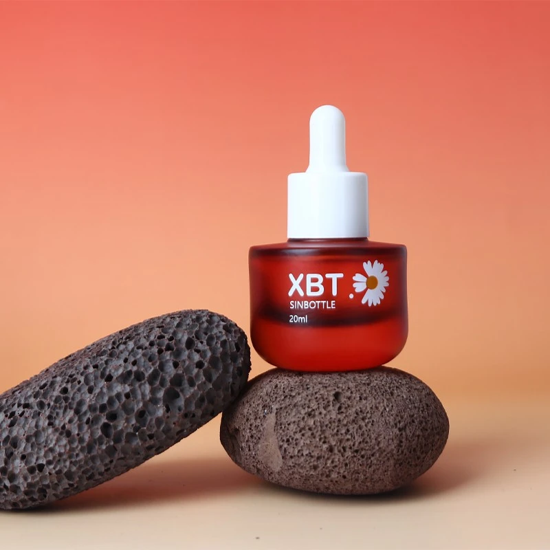 Sinbottle Round 20ml Amber Color Glass Dropper Bottle For Serum Oil Skin Care Pakcaging high quality